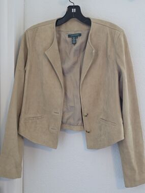 Lauren Ralph Lauren Tan Suede Cropped Blazer